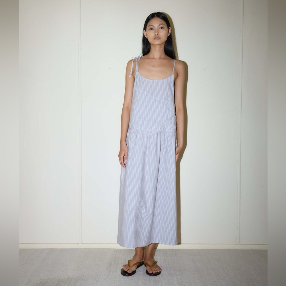 DEIJI Studios Double Layer Dress in Seas Stripe
